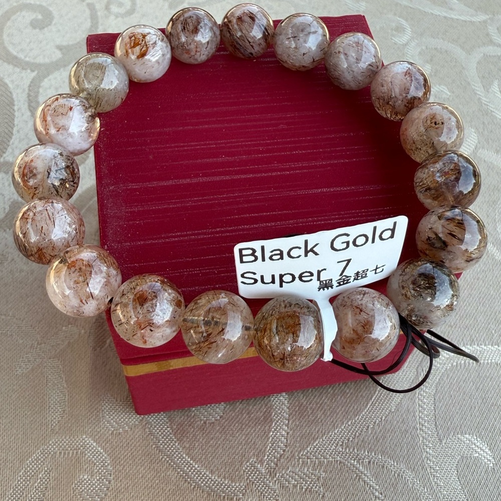 Black Gold Beaded Bracelet (Natural Stones)